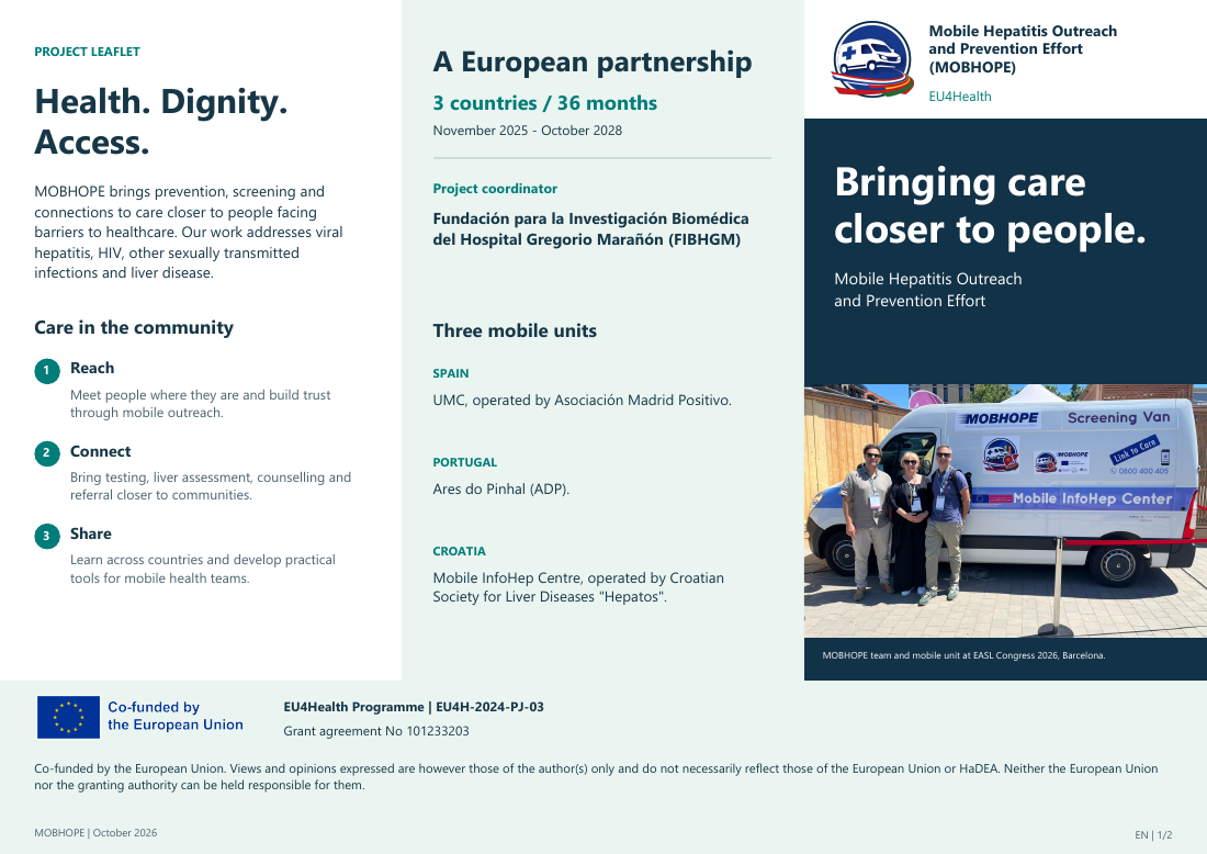 Preview of the MOBHOPE project leaflet
